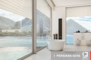 persianas europeas en baño elegante de apartamento